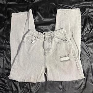 Pretty little thing gray ripped baggy jeans